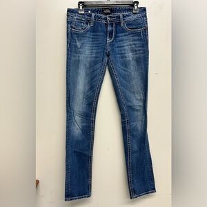 Rerock for Express Skinny Women's size 6 Medium DarkWash Blue Denim Jeans | 6R